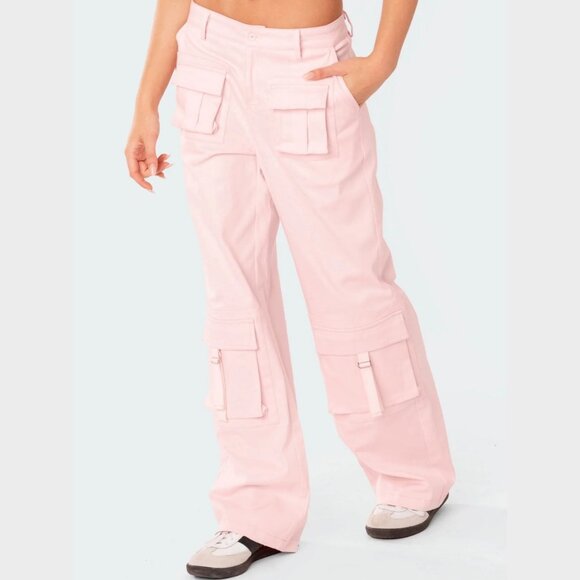 Edikted Pants - Edikted wide leg cargo pants